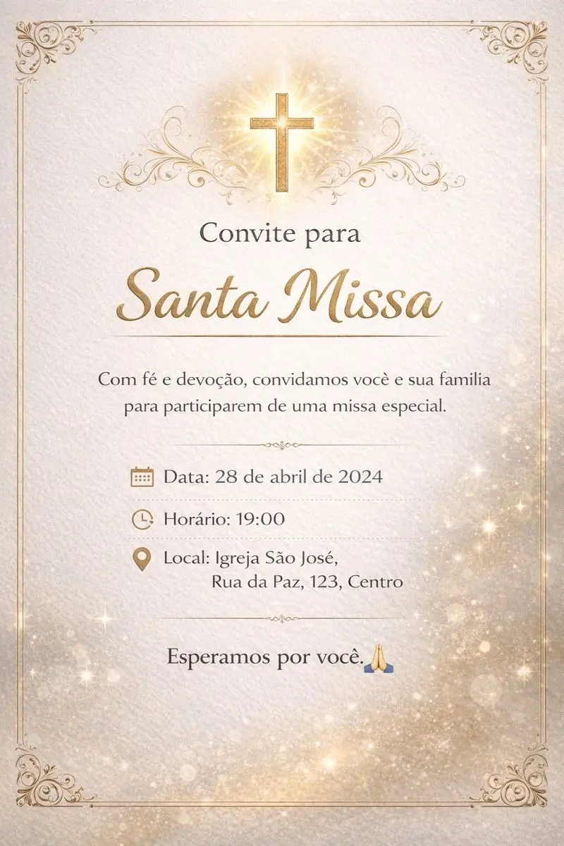 Convite Missa: ideias e inspirações