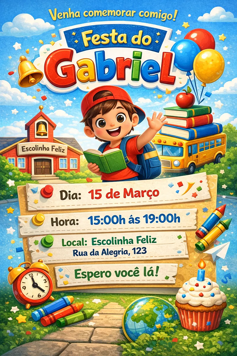 Convite Festa da Escola: ideias e inspirações
